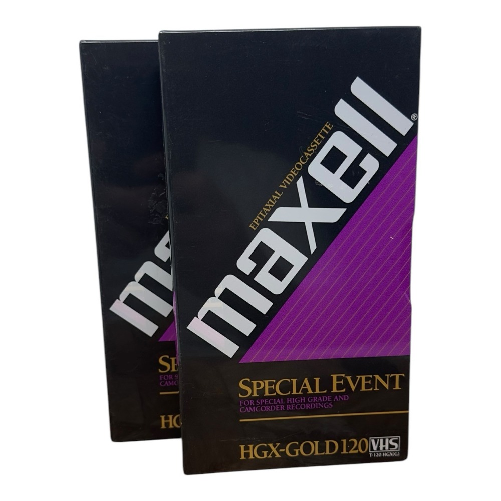 Lot of 2‎ - MAXWELL HGX Gold T-120 Special Event VHS Tapes New Factory Sealed